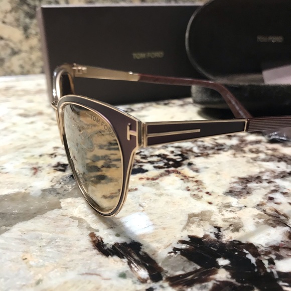 Tom Ford Nina TF 373 48F Cat-Eye Metal Sunglasses - Picture 4 of 6